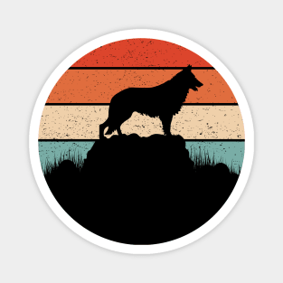 German Shepherd Retro Sunset Magnet